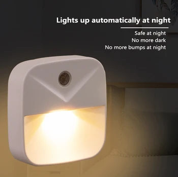 1/5 KS Inteligentný Senzor Nočná Lampa LED Lampa Plug-in Energy-saving Light Control Nočné Svetlo Pre Miestnosti, Predsieň, Wc Cesta 75416