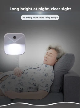 1/5 KS Inteligentný Senzor Nočná Lampa LED Lampa Plug-in Energy-saving Light Control Nočné Svetlo Pre Miestnosti, Predsieň, Wc Cesta