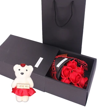 1 Kyticu Umelých Mydlo Ruže Kvet Medveď Deň Matiek Narodeniny Svadobný Dar