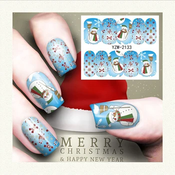1 List Módne Nechtov Nášivka Japonský Vodoznak Full Patch Zime Vianoce Multi-farebné Spektrum DIY Fólie Odtlačkový Nail Art Nálepky