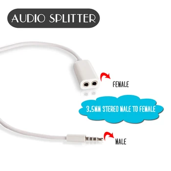 1 Muž 2 Žena 3.5 Jack Aux Audio Kábel Slúchadiel Splitter pre iPhone, iPad, iPod, Notebook, MP3 Audio Splitter Kábel, Adaptér Jack