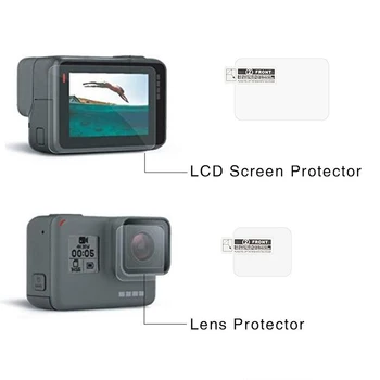 1 nastavte Tvrdeného Skla Chránič Kryt puzdro Pre GoPro Go pro Hero5 Hero6 Hrdina Black Objektív Kamery na LCD Obrazovke sú Jasné Ochranný Film 3645