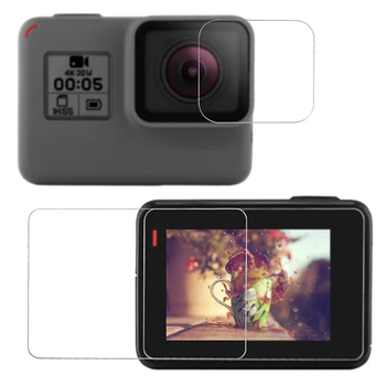 1 nastavte Tvrdeného Skla Chránič Kryt puzdro Pre GoPro Go pro Hero5 Hero6 Hrdina Black Objektív Kamery na LCD Obrazovke sú Jasné Ochranný Film