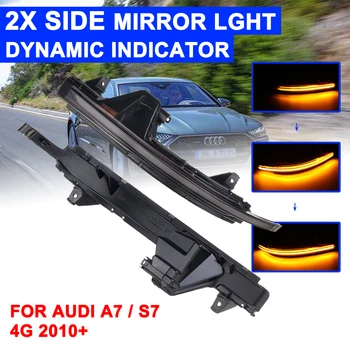 1 Pár Zvýrazniť LED Auto Dynamické Zase Svetlo Spätného Zrkadla signalizačná kontrolka Žltá Pre AUDI A7 / S7 4G 2010-na