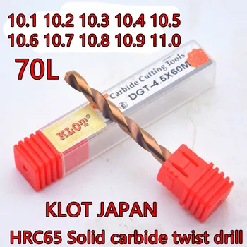 10.1-11.0-70 mm 1pcs JAPONSKO KLOT HRC65 karbidových twist vŕtať spracovanie HRC65 týchto materiálov