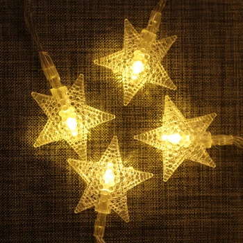 10/20/40 LED Reťazec Svetlá Päť Hviezdičkový Medený Drôt Dekoratívne Svetlo Napájaný z Batérií Pre Svadobné Party Vianoce