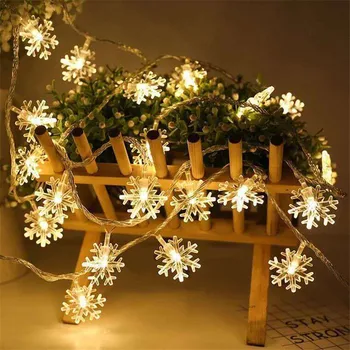 10/20 LED Víla String Snowflake Svetlo Lampy na batériový Svadobné, Vianočné Party, Outdoor Indoor Dekor XH8Z