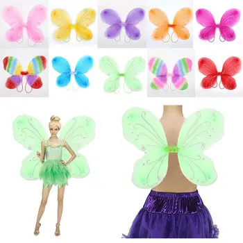 10 Farba Elf Víla Krídlo Šaty Butterfly Wings DIY Foto Rekvizity Dodávky Halloween Darček Krásne NOVÉ 9073