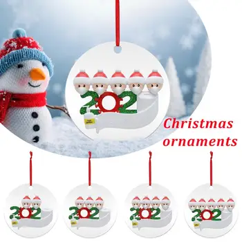 10 Ks 2020 Karantény Vianočné Dekorácie Osobné Diy Meno Santa Claus Prežil Rodiny Prívesok Nový Rok Doma Ornament
