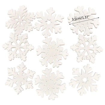 10 Ks Mini Biele snehové Vločky Visí Ozdoby na Vianočné stromčeky Drevené Domova R9UF