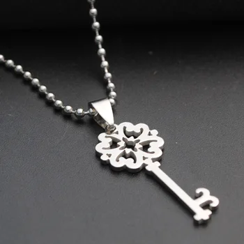 10 láska srdce zámok jedinečný symbol kľúč snowflake odblokovanie nástroj duté kľúč lásky náhrdelník z nehrdzavejúcej ocele retro kvet tlačidlo náhrdelník 1369