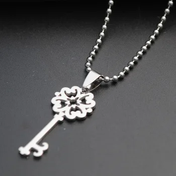 10 láska srdce zámok jedinečný symbol kľúč snowflake odblokovanie nástroj duté kľúč lásky náhrdelník z nehrdzavejúcej ocele retro kvet tlačidlo náhrdelník