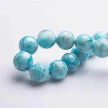 10 mm Skutočné Prírodné Modré Larimar Drahokam Náramky Pre Ženy, Ženské Liečivé Vody Parttern Crystal Kolo Perličiek Náramok AAAAA