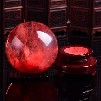 1000-1200g veľké krásne červené topenia quartz crystal ball liečiť