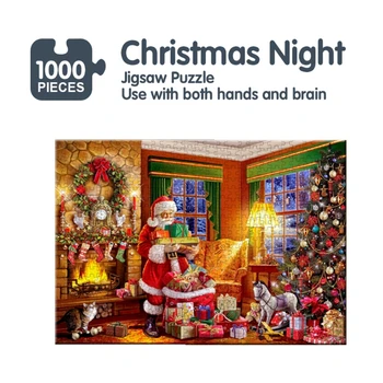 1000 Kusov Dekompresný Jigsaw Puzzle Vianočné Santa Claus Papier Montáž PLESNÍ