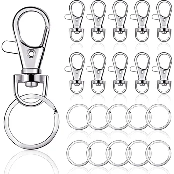 100ks Keychain Háčiky a Kľúč Krúžky Krúžky ozdobná šnúrka na uniforme Snap Šperky Čo DIY Remesiel Otočné Uzávery