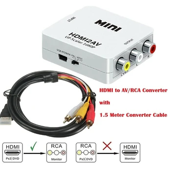 1080P HDMI k AV Video o Adaptér 3 RCA Prevody pomocou 1,5 M Kábla Kompozitného Videa o 63974
