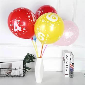 10pcs 12inch Narodeninové Balóny Happy Birthday Vytlačené 0-9 Počet Latexové Balóny pre Chlapcov, Dievčatá, Narodeniny, Party Dekorácie Globos 346