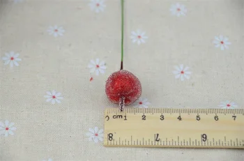 10pcs 2cm Mini Umelé Ovocie sklo Bobule jablko granátové Jablko Kytice Stamen Vianočné Dekoratívne Scrapbooking Darčeka Plavidlá