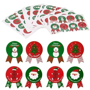 10PCS Papier Štítok Nálepky Vianočný Scrapbooking pre Vianočné Darčekové Karty Podnikania Balení Nálepky Pre Cookie Candy