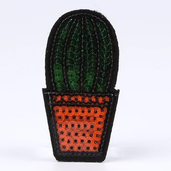 10pcs Sequined kaktus Patch Výšivky Žehlička Na Rastliny Nálepky na Taška Topánky Džínsy Batoh Odevy, Oblečenie DIY Appliques