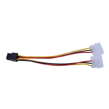 10Pcs/Set Dual Molex 4-Pin Na Jeden PCI-E 6-Pinový Konektor Napájania Y Kábel Adaptéra