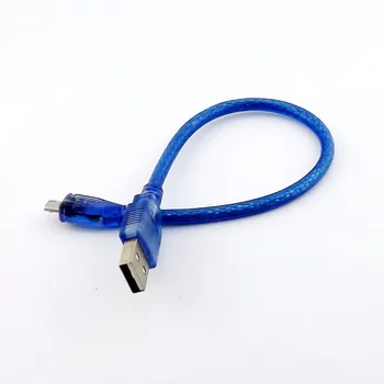 10pcs USB 2.0 Typu A Samec na USB Micro B 5 Pin Male Zapojte Adaptér, Dátový Kábel, Modrá 1 METROV
