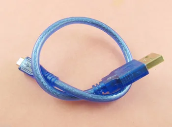 10pcs USB 2.0 Typu A Samec na USB Micro B 5 Pin Male Zapojte Adaptér, Dátový Kábel, Modrá 1 METROV