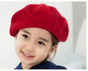 10pcs/veľa kórejský štýl detí dievča pevné berets bežné zimné jeseň bežné pevné berets zadarmo veľkosť