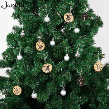 10pcs Vianočný Stromček Visí Ozdoby 5-6typ Kolo Dreva Plátok Prírody Drevené Darčekové Tag Vianočné Dekorácie pre Domov