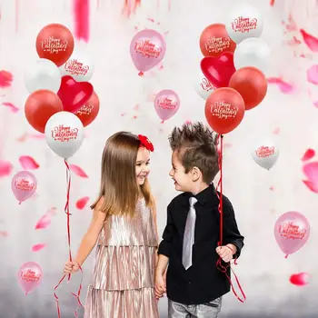 10pcs Červené, Ružové a Biele Happy Valentine Day Balóny Písmená Vytlačené Svadobné Hélium Balón Narodeninovej Party Nafukovacie Balóny 8D