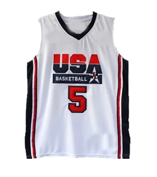 11 Druhov pánskych USA Basketbal Oka Výšivky Rýchle sušenie Priedušná Biela Domov 1992 Dream Team Dresy 161950