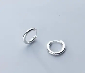 11 mm malé 1pair Reálne. 925 Sterling Silver Jemné šperky white/gold Otvorený kruh lesklý hoop huggie náušnice GTLE2879 12656