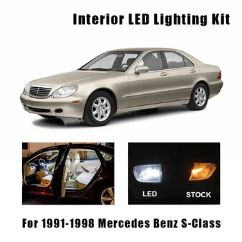 11pcs Biela Žiadne Chybové LED Mapu Dome Čítanie špz Svetlo Interiéru Auta Pre 1991-1998 Mercedes Benz S-Class Auto Assessoires
