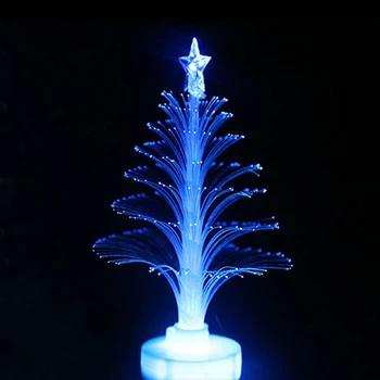 12cm Ploche Vianočný Strom Ornament Farebné Optický Vianočný Strom LED Nočné Svetlo Mini Vianočné Dekorácie pre Domov