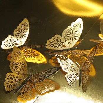 12pcs 3D Butterfly Samolepky na Stenu Umenie Obtlačky Domov Všetky Miestnosti Dekorácie, Výzdoba Domáce Dekorácie 14156