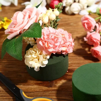 12Pcs/Set DIY Kvet Usporiadanie Kit Zelené Kolo Mokré Kvetinové Peny Svadobné Uličkou Kvety Party Dekorácie