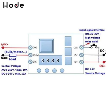12V DC Multifunkčné Self-lock Relé PLC Cyklus Odkladu Čas Časovač Switch Modul PLC Domácej Automatizácie Odkladu Modul