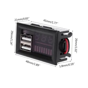 12V Digitálny Auto, Motocykel Voltmeter Napätie Batérie Panel Meter w USB 5V Výstupný