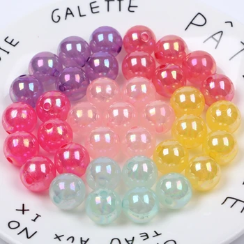 16 Akryl farebné priehľadné okrúhle korálky plastové Korálky pre DIY, head-opotrebenie príslušenstvo detí náramok korálky šperky