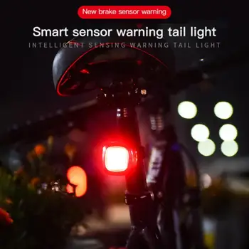 16 Led Cyklistické Smart Brzdové Svetlá USB Nabíjateľné Bezpečnostné Výstražné Svetlo Motocyklové Prilby Lampa Bicykel zadné svetlo 2 Bicyklov Svetla