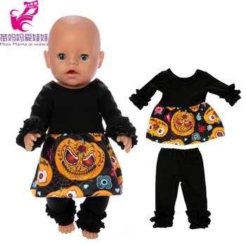 18-Palcové Dievča Bábiku Šaty Halloween Pajama Súbor vhodný pre 40 Cm Baby Reborn Bábiky Oufit 18
