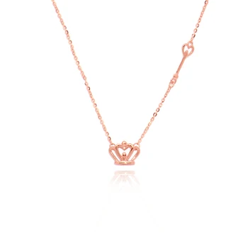 18K rose gold key koruny nastaviť reťazca au750 náhrdelník ženské modely
