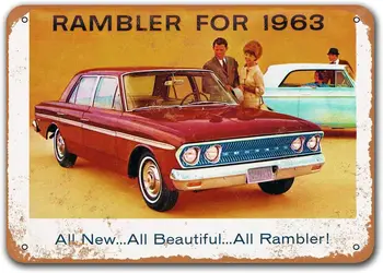 1963 Rambler Tin Kovové Značky Historických Automobilov, Sisoso Plakety Plagát, Bar, Pub Retro Stenu Decor 12x8 palec