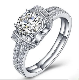1Carat Super Star Lásky Najlepšie Certifikované Moissanite Žena Manželstva Krúžok Čistý 18K Biele Zlato Krúžok Jemné Šperky Pre Valentine