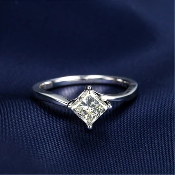 1CT 6X6mm G-H Princezná Rez Moissanite Diamantový Prsteň Svadobné Šperk Test Pozitívny 925 Sterling Silver Ring 4513