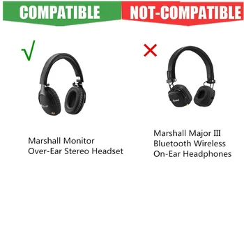 1Pair Nahradenie mušle slúchadiel Ušné Vankúšiky pre Marshall Monitor II 2 A. N. C. Bezdrôtové Bluetooth Káblové On-Ear-Over-Ear Slúchadlá Slúchadlá 40632