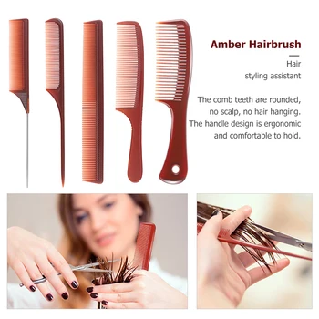 1PC Amber Kadernícke Špirála Ženy, Anti-statické Plochou Hlavou Hairbrush Starostlivosť o Vlasy Styling Nástroje