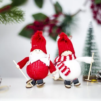 1PC Vianočné Dekorácie Doll Ozdoby na Vianočné stromčeky Mini Bábika Prívesok Nový Rok Vianočné Dekorácie pre Domov