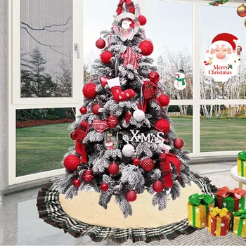 1PC Vianočný Stromček Sukne Kolo Bielizeň Stožiare, Xmas Tree Koberec Vianočné Dekorácie pre Domov Rohože Nový Rok Party Dodávky 42515